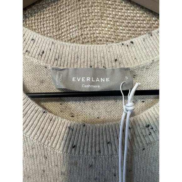 EVERLANE The Cashmere Sweater Tee Short Sleeve Beige Speckled Sz Small - Picture 4 of 7